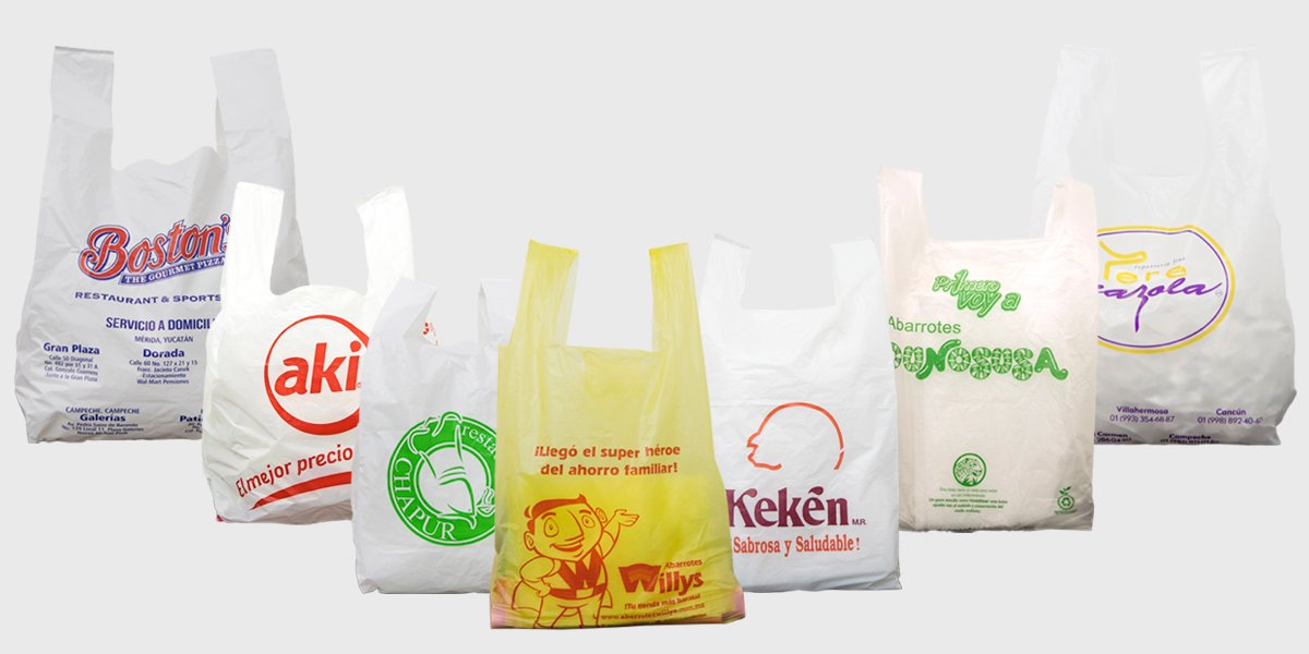  Bolsas De Plastico Tipo Camiseta