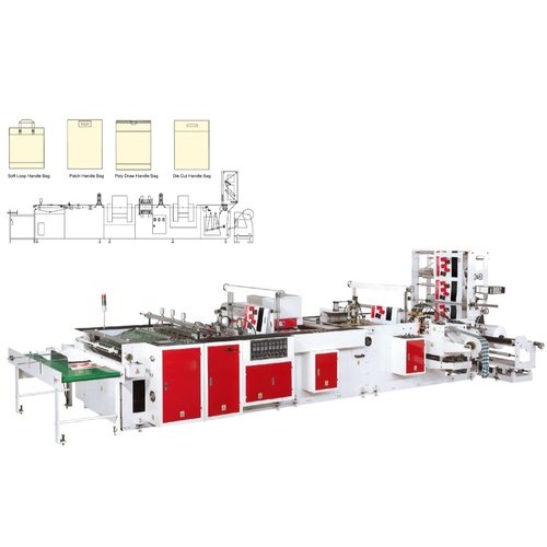 Máquina para hacer bolsas de plastico con manija de plástico