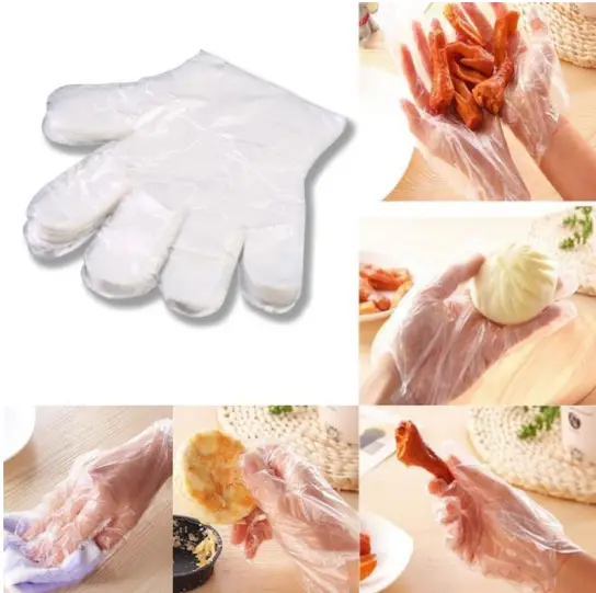 guantes de plástico desechable